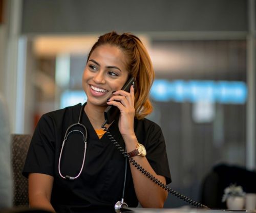 24/7 Nurse speaking on the phone